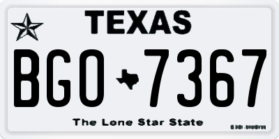 TX license plate BGO7367