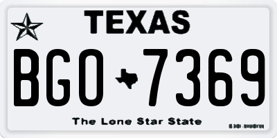 TX license plate BGO7369