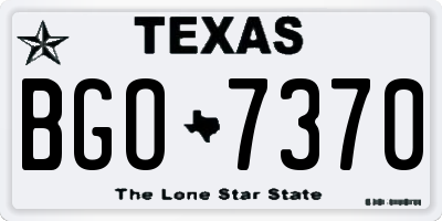 TX license plate BGO7370