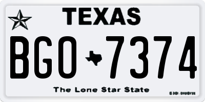 TX license plate BGO7374