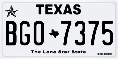 TX license plate BGO7375