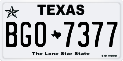 TX license plate BGO7377