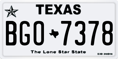 TX license plate BGO7378