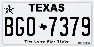 TX license plate BGO7379