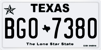 TX license plate BGO7380