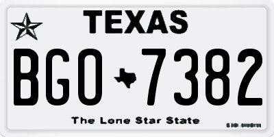 TX license plate BGO7382