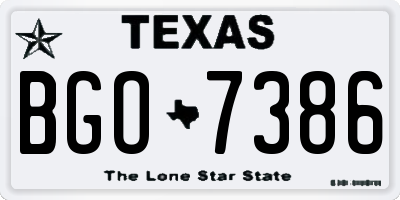TX license plate BGO7386