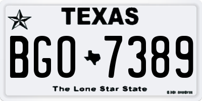 TX license plate BGO7389