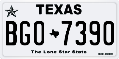 TX license plate BGO7390