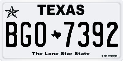 TX license plate BGO7392