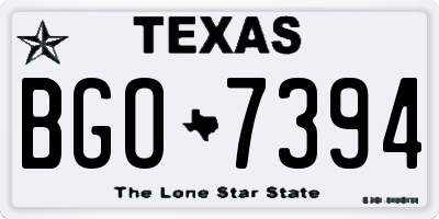 TX license plate BGO7394