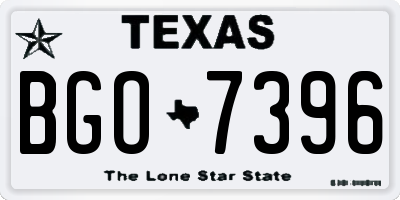 TX license plate BGO7396