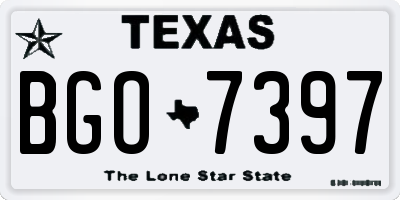 TX license plate BGO7397
