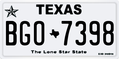 TX license plate BGO7398