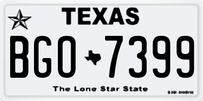 TX license plate BGO7399