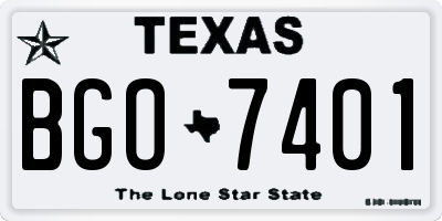 TX license plate BGO7401