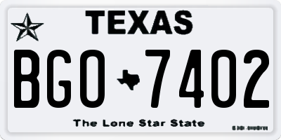 TX license plate BGO7402