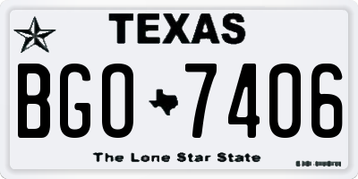 TX license plate BGO7406