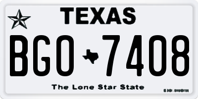 TX license plate BGO7408