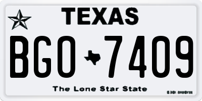 TX license plate BGO7409