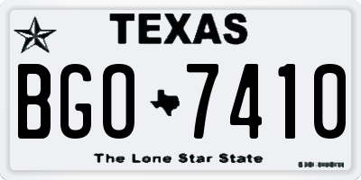 TX license plate BGO7410