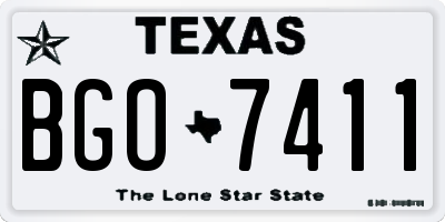TX license plate BGO7411