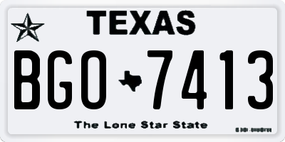TX license plate BGO7413