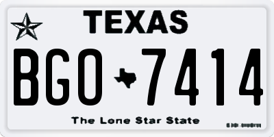 TX license plate BGO7414