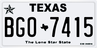 TX license plate BGO7415
