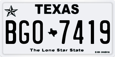 TX license plate BGO7419