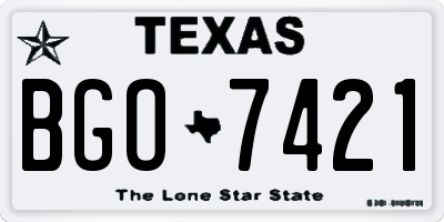 TX license plate BGO7421