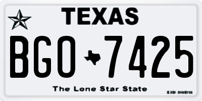 TX license plate BGO7425