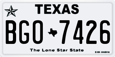 TX license plate BGO7426