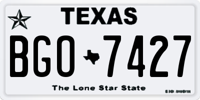 TX license plate BGO7427