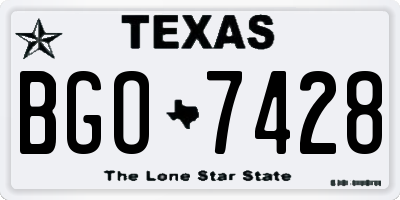 TX license plate BGO7428