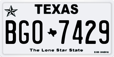 TX license plate BGO7429