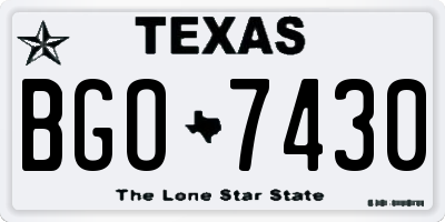 TX license plate BGO7430