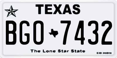 TX license plate BGO7432