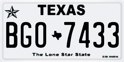 TX license plate BGO7433