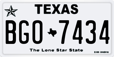 TX license plate BGO7434