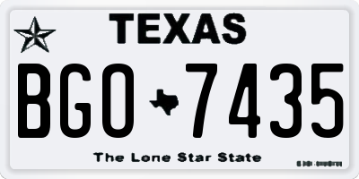 TX license plate BGO7435