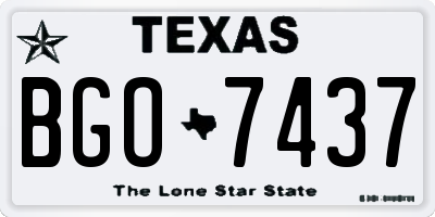 TX license plate BGO7437