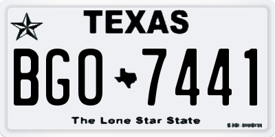 TX license plate BGO7441