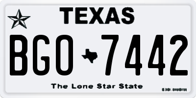 TX license plate BGO7442
