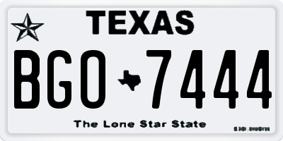 TX license plate BGO7444
