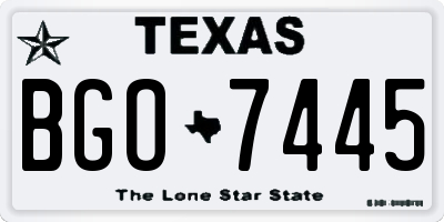 TX license plate BGO7445