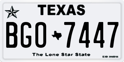 TX license plate BGO7447