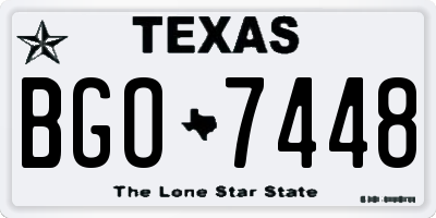 TX license plate BGO7448