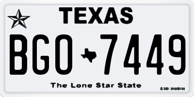 TX license plate BGO7449
