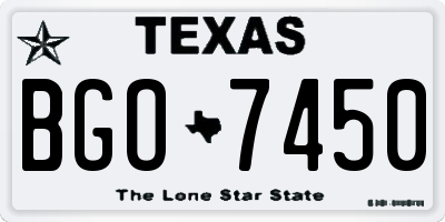 TX license plate BGO7450